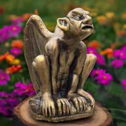Stone Gargoyle Sculpture Concrete Gothic Monster Statue Cement Demon Figure Outdoor Animal Ornament Garden & Home Decor Handmade - thumbnail 1