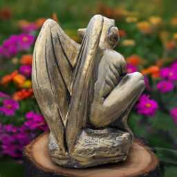 Stone Gargoyle Sculpture Concrete Gothic Monster Statue Cement Demon Figure Outdoor Animal Ornament Garden & Home Decor Handmade - thumbnail 3