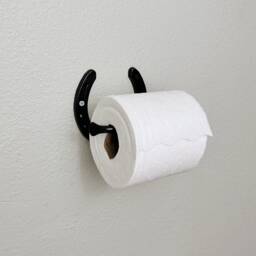 Rustic Toilet Paper Holder Wall Mounted Great For Vintage Bathroom - Horseshoe The Heritage Forge - thumbnail 2
