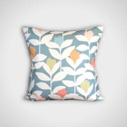 Blue & White Floral Cushion Cover, Fabric Printed in Uk, Botanical Pattern With Zip Handmade By Vivid Shades. 40cm To 50cm Square Sizes - thumbnail 1