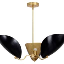 Handmade Mid Century Modern Brass Sputnik Scudo Chandelier - Statement Ceiling Light Dining Hall 3-Light - thumbnail 2