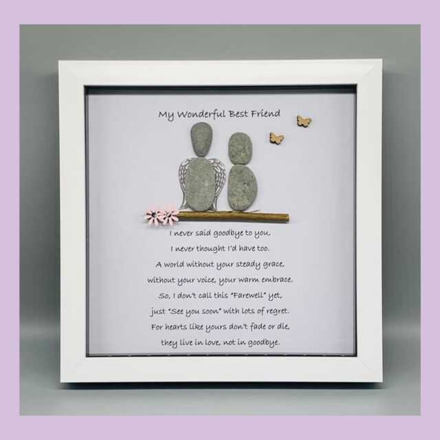Best Friend Rememberance Pebble Art Gift, Sympathy Gift For Loss Of - image 1
