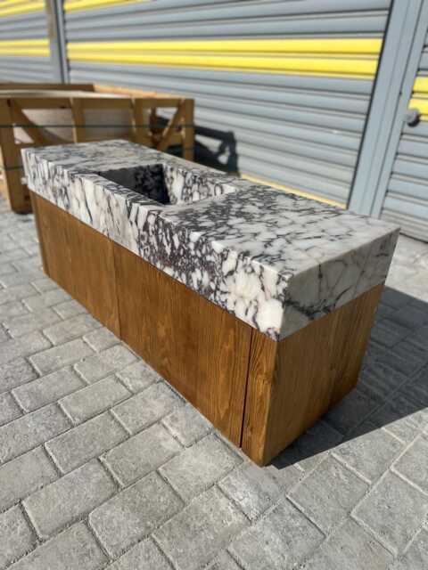 Handcrafted Wood Vanity Base, Customizable Bathroom Cabinet - image 1