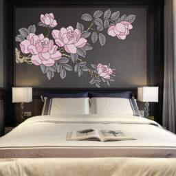 Floral Tree Wall Decal, Diy Hand-Painted Flowers, Nursery Decor - thumbnail 2