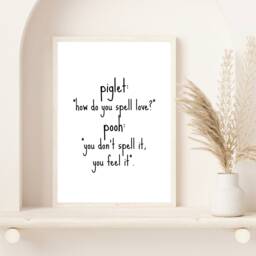 How Do You Spell Love Print - Living Room Home Decor Wall Art Prints Inspiring Quote Winnie The Pooh - thumbnail 1