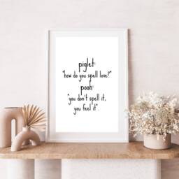 How Do You Spell Love Print - Living Room Home Decor Wall Art Prints Inspiring Quote Winnie The Pooh - thumbnail 3