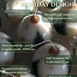 Christmas Round Tree Candle Vintage Style Gift - Festive & Unique Holiday Decor - thumbnail 2