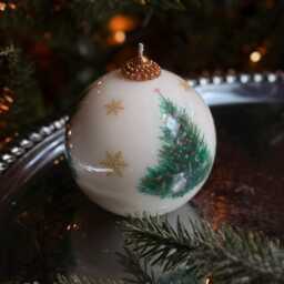 Christmas Round Tree Candle Vintage Style Gift - Festive & Unique Holiday Decor - thumbnail 3