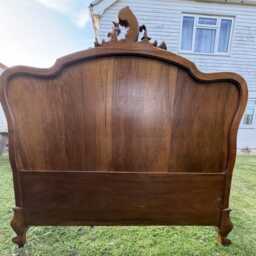 Antique French Mahogany Bed - Ornate Carved Statement - thumbnail 4
