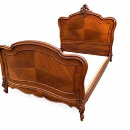 Antique French Mahogany Bed - Ornate Carved Statement - thumbnail 3