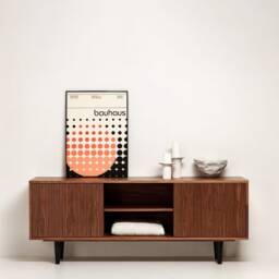 "Sideboard, Tv Cabinet, Stand Walnut Veneer ""Bell" - thumbnail 2