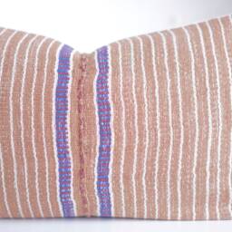 Brown Tribal Hemp Hand Woven Natural Dye Color Hmong Lumbar Pillow Cover - thumbnail 2