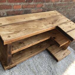 L Corner Rustic Pine Tv Unit Solid Wood Stand/Cabinet Rustic Pine Wax Finish - thumbnail 2