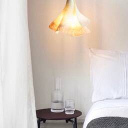 Ruffled Merino Wool Pendant Lamp Handmade Home Decor - thumbnail 3