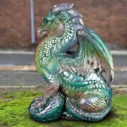 Unique Concrete Dragon Figurine Stone Sculpture Garden Fantasy Animal Statue Cement Decor Outdoor Ornament Lover Gift - thumbnail 3