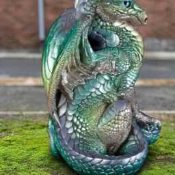 Unique Concrete Dragon Figurine Stone Sculpture Garden Fantasy Animal Statue Cement Decor Outdoor Ornament Lover Gift - thumbnail 4