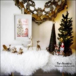 Faux Sheepskin Fireplace Mantle Scarf - Shaggy Christmas Garland