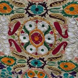 Hand Embroidered Suzani Quilt - Cotton Boho Throw Blanket, Artisan Bed Cover - thumbnail 3