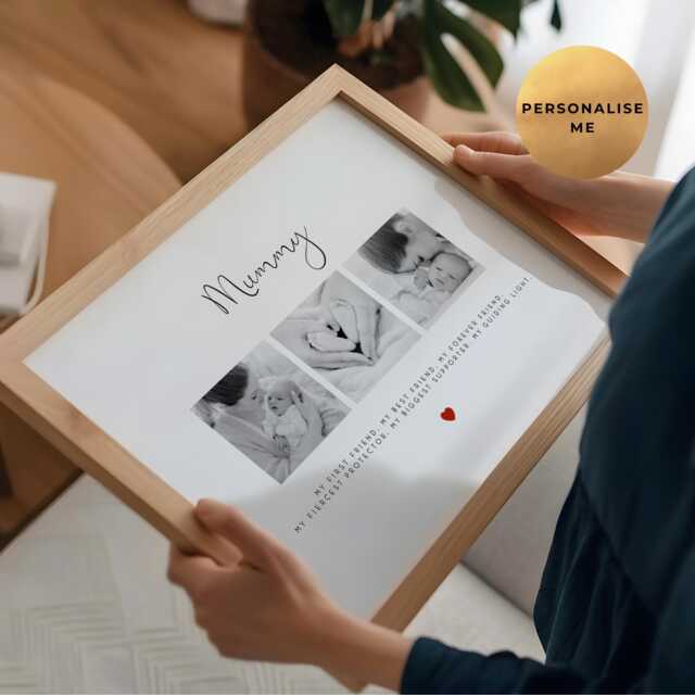 Mum Photo Frame Gift - Mother Collage Print Personalised Wall Art Mother's Day Birthday Present Christmas - image 1