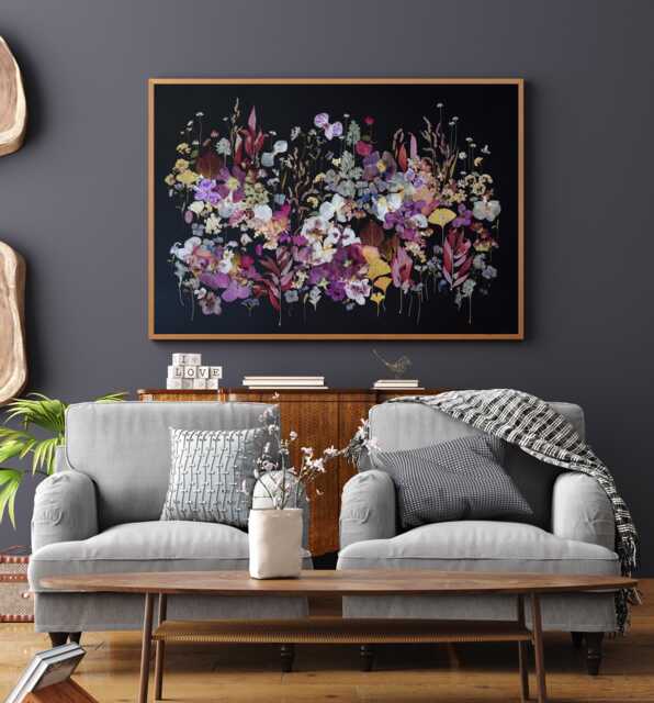 Pressed Flower Art Print Botanical Gallery Wall Decor - 28x40 Inch - image 1