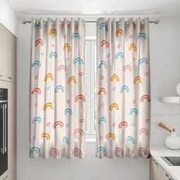 Rainbow Kids Curtains, Colorful Heart & Arch Print Drapes, Cute Playroom Or Nursery Window Panels, Made To Measure Curtains - thumbnail 3