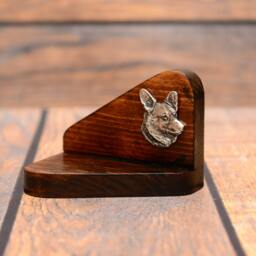 Welsh Corgi Cardigan - Wooden Candlestick With Dog, Souvenir, Decoration, Limited Edition, Collection - thumbnail 2