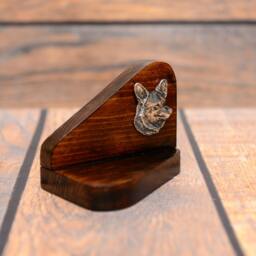 Welsh Corgi Cardigan - Wooden Candlestick With Dog, Souvenir, Decoration, Limited Edition, Collection - thumbnail 3