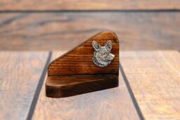 Welsh Corgi Cardigan - Wooden Candlestick With Dog, Souvenir, Decoration, Limited Edition, Collection - thumbnail 1