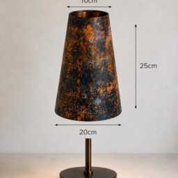 Handmade By Order Luxury Metal Oxidation Rusting Print Velvet Cone Lamp Shade Pendant Light Spice Copper Teal All Shapes & Size - thumbnail 3