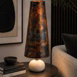 Handmade By Order Luxury Metal Oxidation Rusting Print Velvet Cone Lamp Shade Pendant Light Spice Copper Teal All Shapes & Size - thumbnail 2
