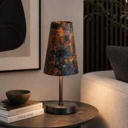 Handmade By Order Luxury Metal Oxidation Rusting Print Velvet Cone Lamp Shade Pendant Light Spice Copper Teal All Shapes & Size - thumbnail 4
