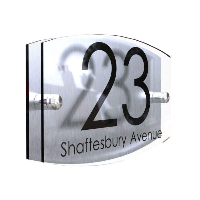 Modern Contemporary Property Number Door Sign Plaque - Ema5-27B-S-C - image 1