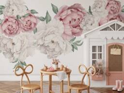 Peony Floral Decals - Self-Adhesive Wall Stickers For Nursery Or Home Decor - thumbnail 1
