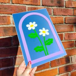 Daisy Bend Floral A4 Mirror Home Decor - thumbnail 2