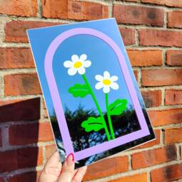 Daisy Bend Floral A4 Mirror Home Decor - thumbnail 1