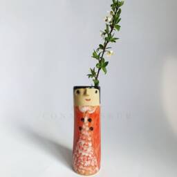 Grandmas Family Ceramic Bud Vases Pottery Vase For Dried Flowers Handmade Stoneware Face Plants Lover Gift Idea Boho Home Decor - thumbnail 3