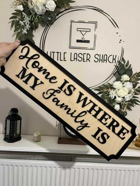 Home Is Where Our Family - My Street Sign 3D Look Personalised Wall Mount New Style Decor - image 1