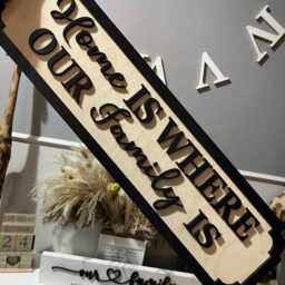 Home Is Where Our Family - My Street Sign 3D Look Personalised Wall Mount New Style Decor - thumbnail 2