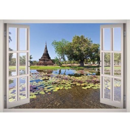 Thailand Sukhothai Window 3D Wall Decal Art Removable Wallpaper Mural Sticker Vinyl Home Decor - thumbnail 2