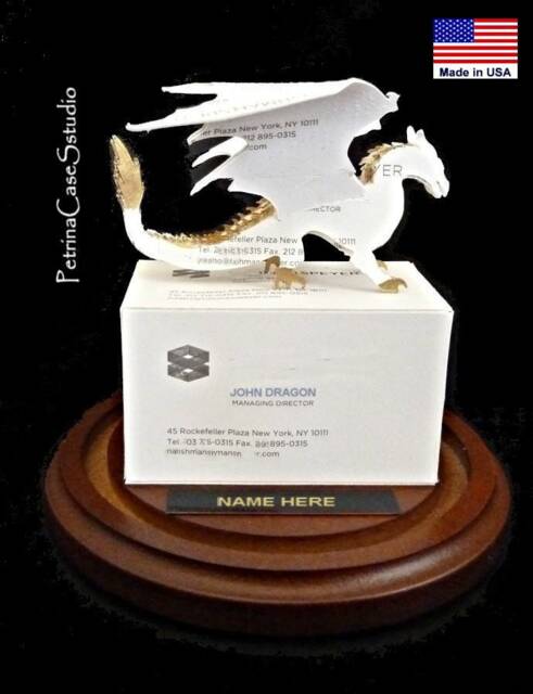 Dragon Business Card Sculpture Gold Leaf Mythical Art - image 1