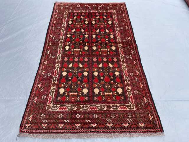2x4 Afghan Tribal Accent Rug - Red & Green Design Hand-Knotted Wool Rug, Vegetable Dyed, Perfect For Living Room, Bedroom, Kids Room - image 1