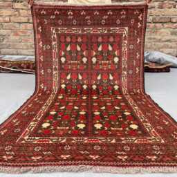 2x4 Afghan Tribal Accent Rug - Red & Green Design Hand-Knotted Wool Rug, Vegetable Dyed, Perfect For Living Room, Bedroom, Kids Room - thumbnail 2