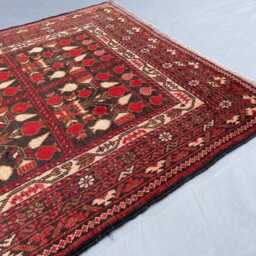 2x4 Afghan Tribal Accent Rug - Red & Green Design Hand-Knotted Wool Rug, Vegetable Dyed, Perfect For Living Room, Bedroom, Kids Room - thumbnail 3