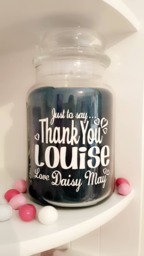 Personalised Sticker Label For Candle Jar Thank You Gift Just To Say Thanks Keepsake Present Idea Any Name Or Text Friend Mum Daughter Aunty - thumbnail 1