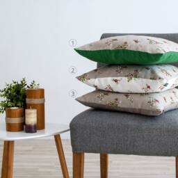 Floral, Color Block Linen Throw Pillow Cover With Zipper. More Colors - thumbnail 2