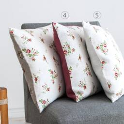 Floral, Color Block Linen Throw Pillow Cover With Zipper. More Colors - thumbnail 3