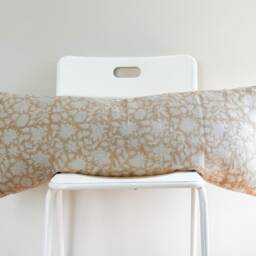 Lumbar Pillow, Block Print Floral Boho Botanical Farmhouse Decor - thumbnail 2