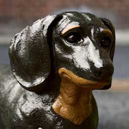 Dachshund Dog Sculpture Concrete Wiener Statue Outdoor Garden Pet Decoration Cement Sausage Figurine Dog Lover Gift Handmade Art - thumbnail 2