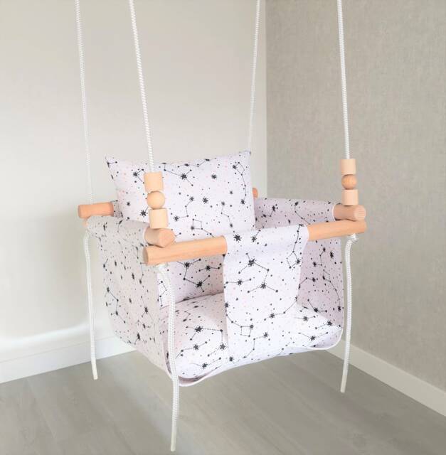 Indoors Kids Swing With Two Pillows. Garden Baby Backyard Waterproof Chair - image 1