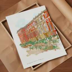 Hampton Court Palace Art Print British Landmark Watercolor - thumbnail 2